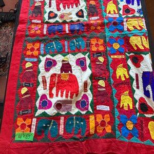 Vintage Indian Embroidered Tapestry